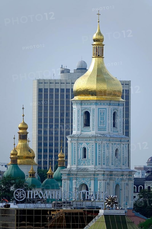View from Hotel Ukrajina to the bell tower of St. Sophia Cathedral