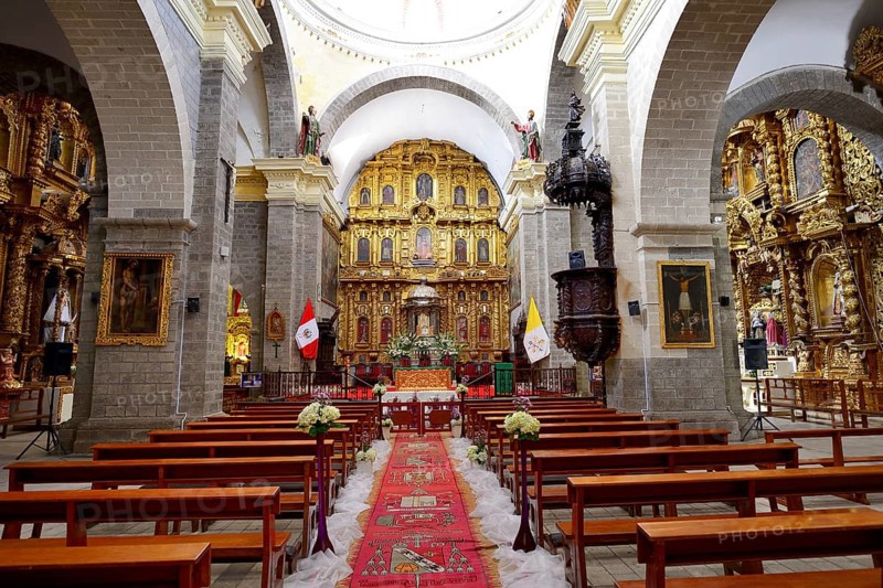 Interior with altar of the cathedral