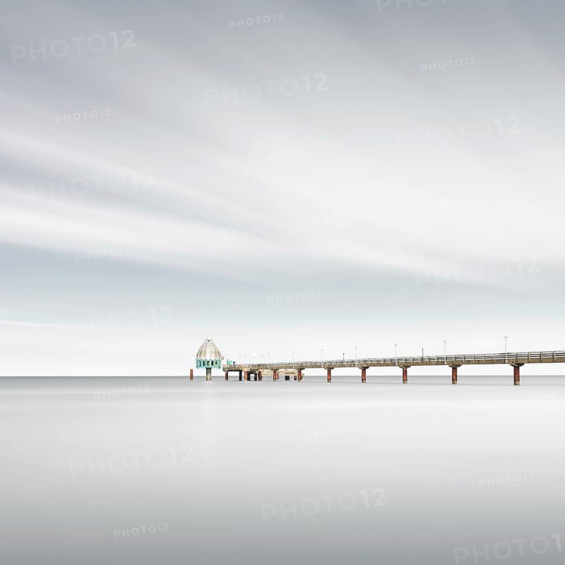 Pier with diving gondola at the Baltic resort Zingst