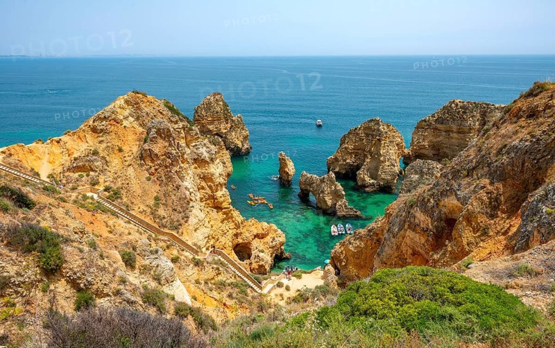 Rugged rocky coast with cliffs of sandstone