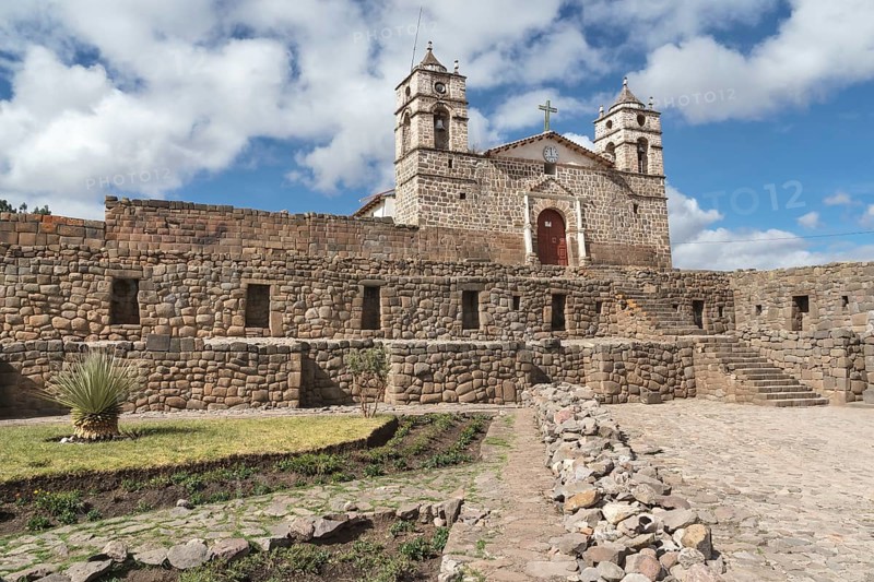 Inca Sun Temple with attached cathedral from the colonial period