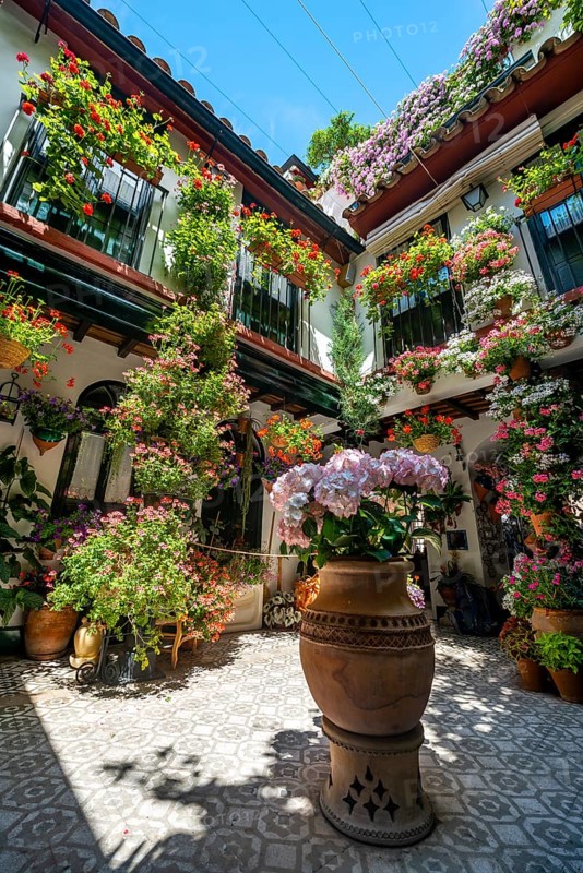 Patio decorated with flowers