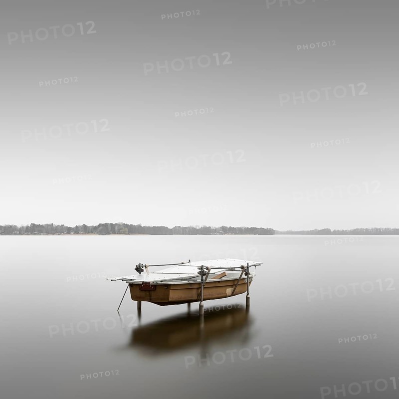 A winterized boat on the Schwielochsee
