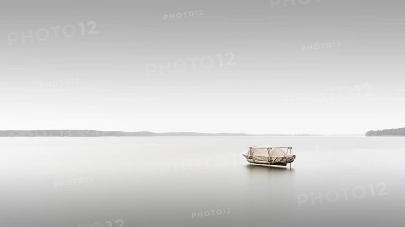 A winterized boat on the Schwielochsee