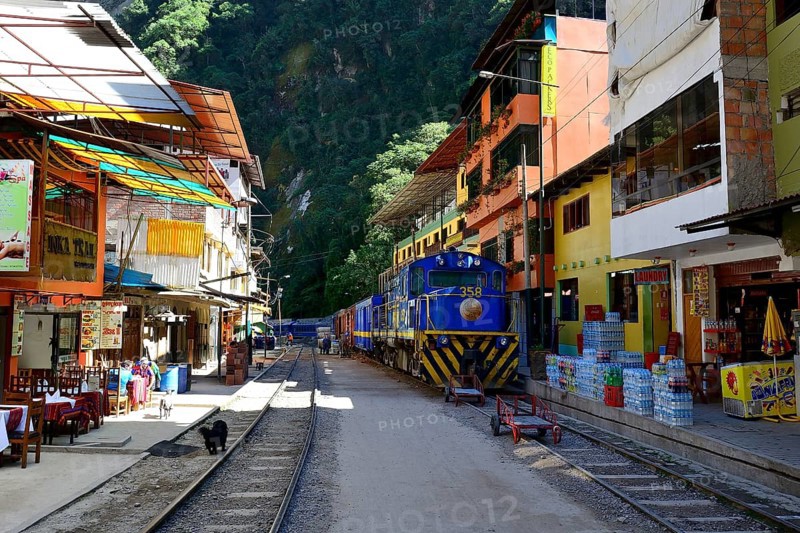 Railway tracks through the village of Aguas Calientes