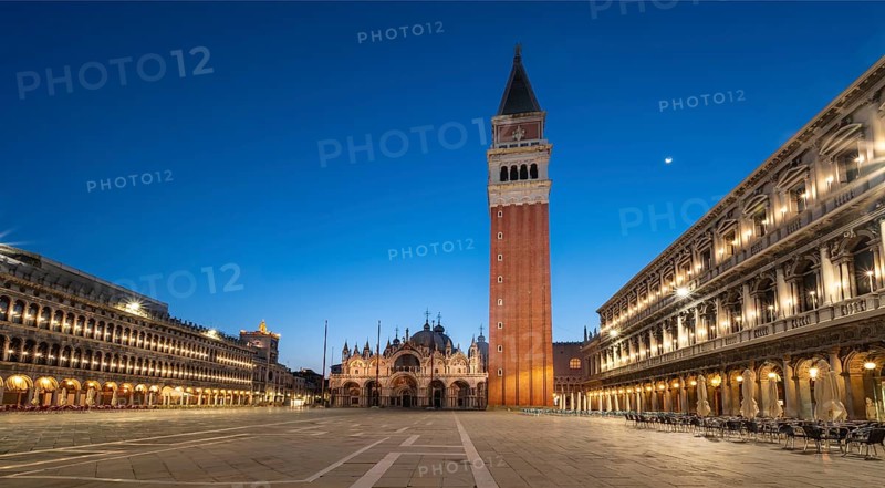 St. Mark's Square with Campanile di San Marco in morning atmosphere
