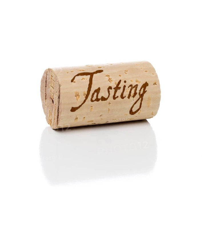 Tasting branded wine cork isolated on a white background
