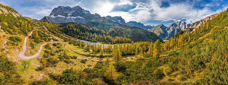 Alpine panorama in autumn