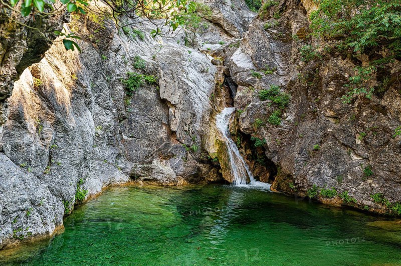 Waterfall on the Urlias stream on the foot of Mount Olympus