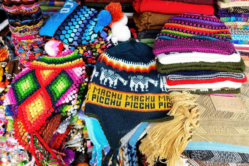 Knitted cap with inscription Machu Picchu