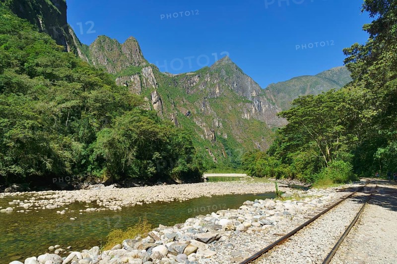 Railway tracks at Rio Urubamba towards Cusco