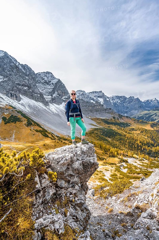 Hiker on a rock