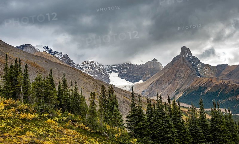 View of mountains and glaciers