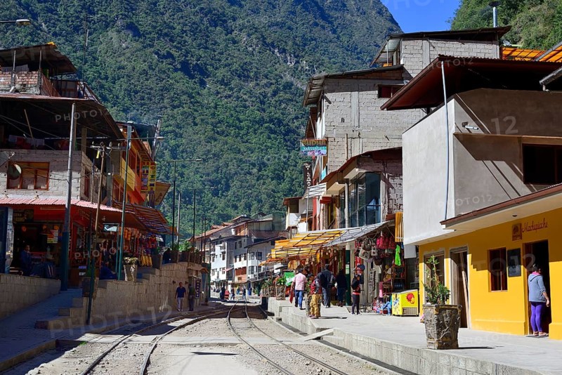 Railway tracks through the village of Aguas Calientes