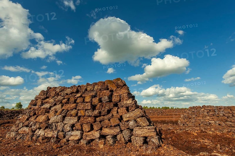 Peat cutting in the moor