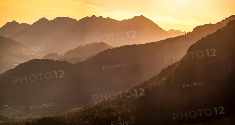Bavarian foothills of the Alps at sunrise
