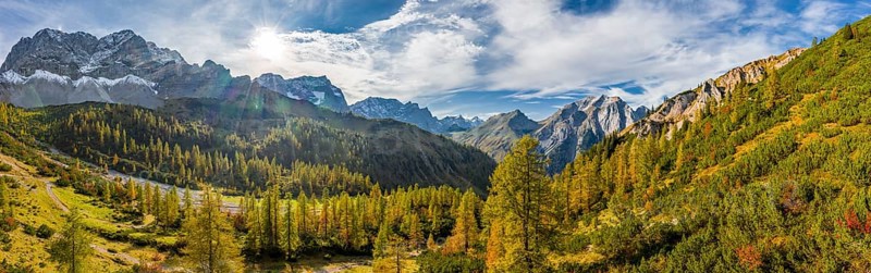 Alpine panorama in autumn