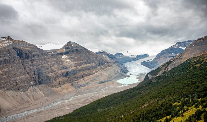 View in valley with glacier tongue