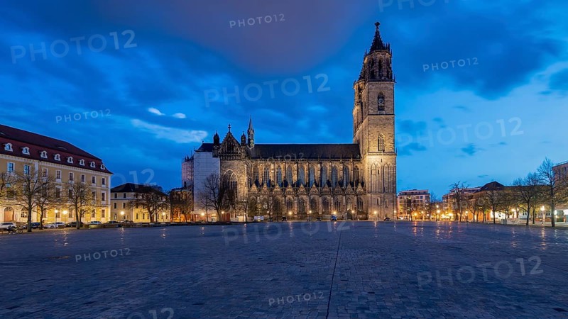 Magdeburg Cathedral at the blue hour