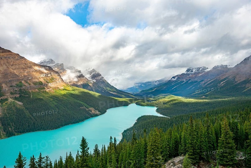 Cloudy mountain peaks