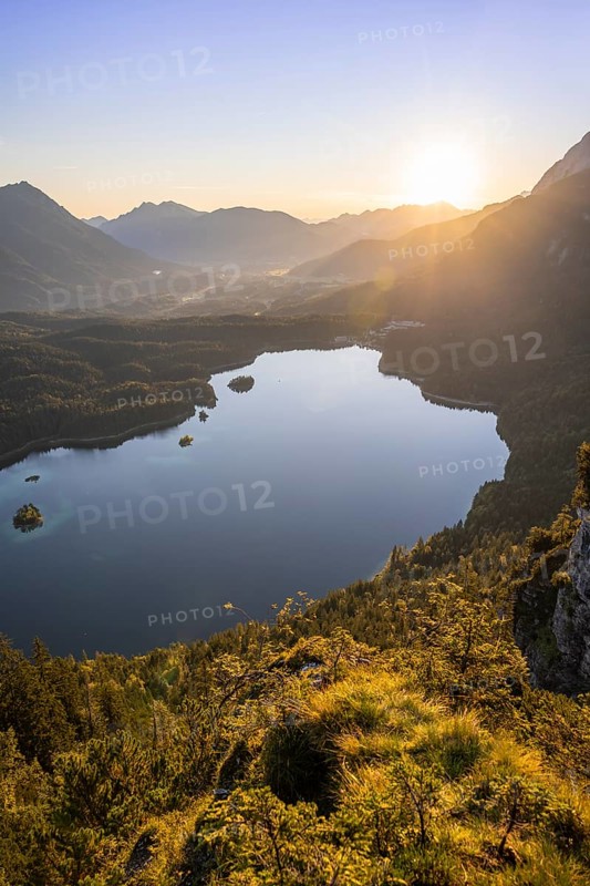 Eibsee lake at sunrise