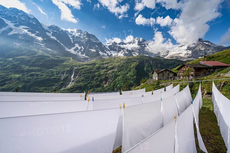 Laundry drying on a clothesline