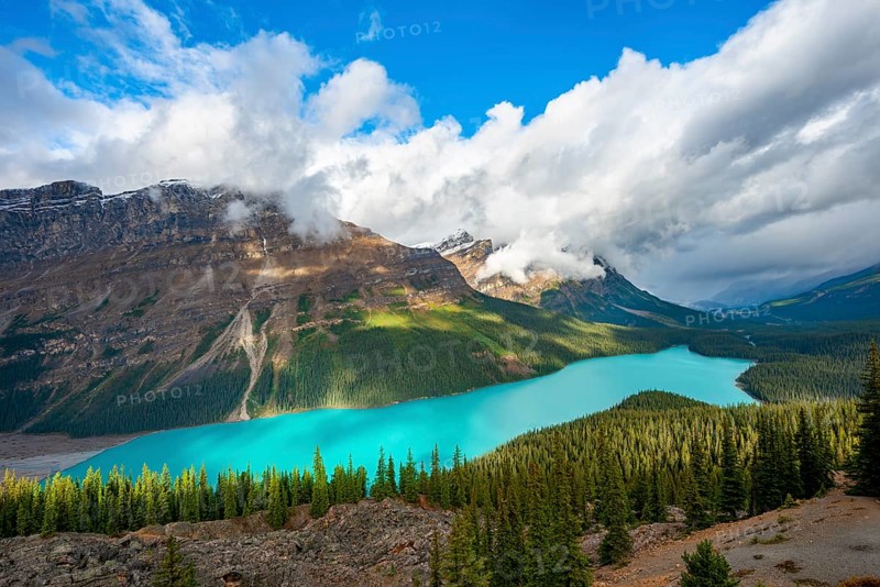 Cloudy mountain peaks