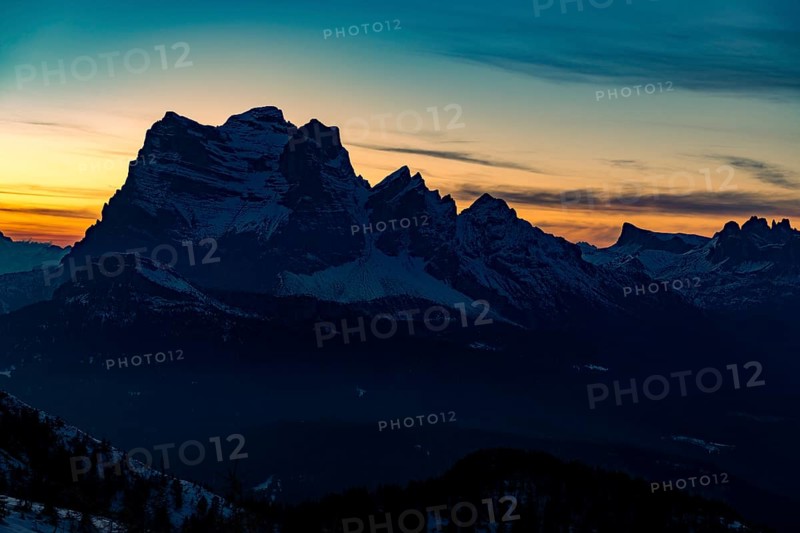 Peak of Monte Pelmo at sunset