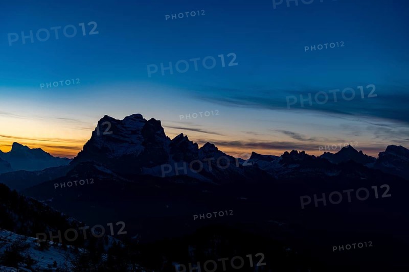 Peak of Monte Pelmo at sunset