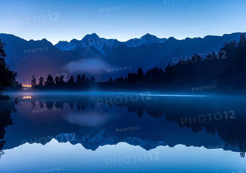 View of Mount Cook and Mount Tasman at sunrise