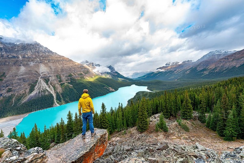 Hiker looking into the distance