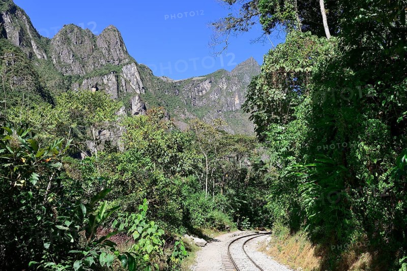 Railway tracks in the Urubamba Valley towards Cusco