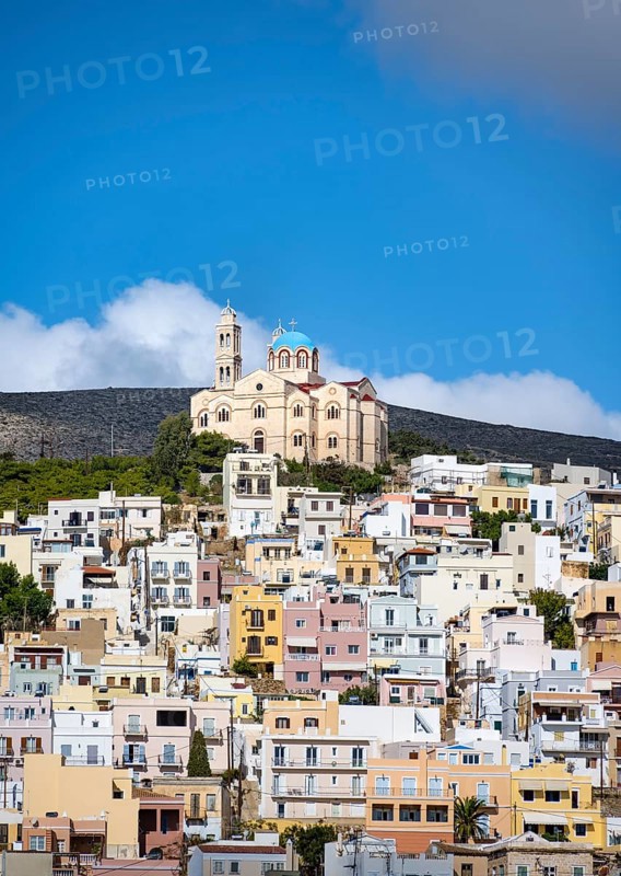 Town view with Anastasi Church or Church of the Resurrection on the hill