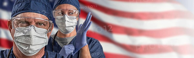 Doctors or Nurses Wearing Medical Personal Protective Equipment