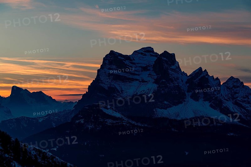 Peak of Monte Pelmo at sunset