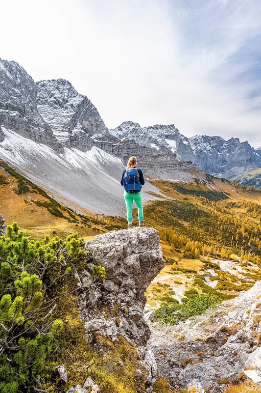 Hiker on a rock