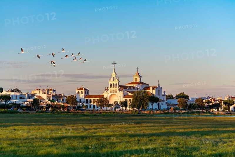 Village El Rocio with hermitage of El Rocio