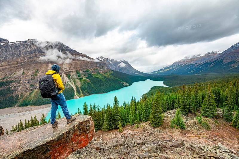 Hiker looking into the distance