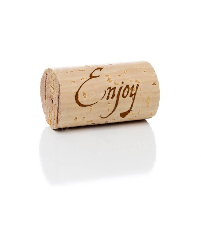 Delicious branded wine cork isolated on a white background