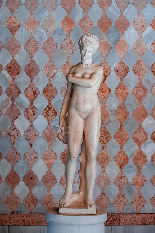 Statue of a woman in marble at Ca' d'Oro Palace