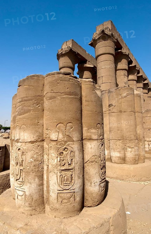 Columns with bass relief and hieroglyphs