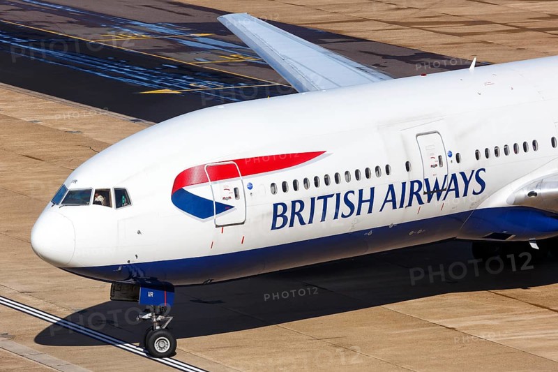 A British Airways Boeing 777-200ER with registration number G-VIIR at London Gatwick Airport