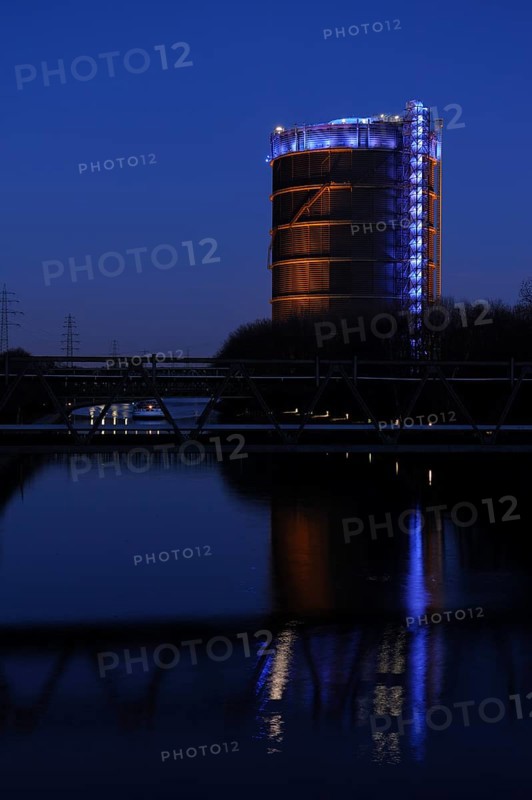 Gasometer at the Rhine-Herne-Canal in Oberhausen