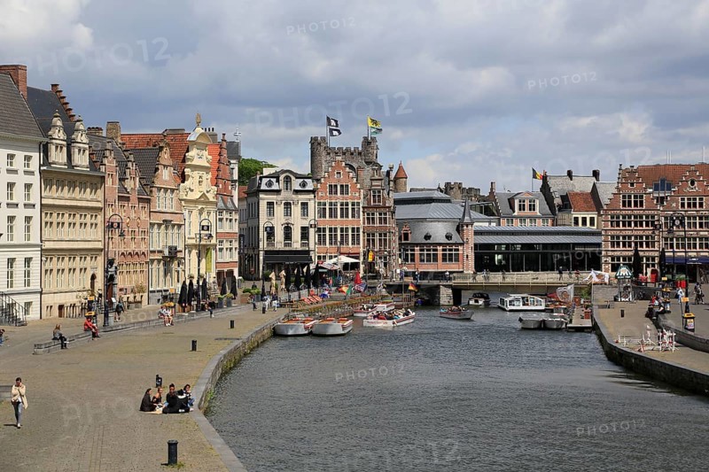 View from Michalsbridge Sint Michielsbrug to river Leie