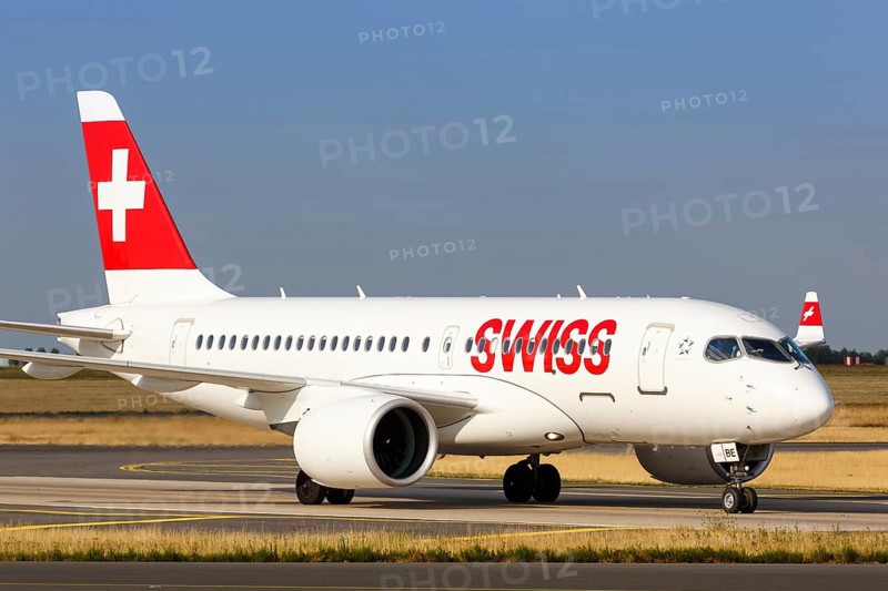 A Swiss Airbus A220-100 with registration HB-JBE at Charles de Gaulle Airport