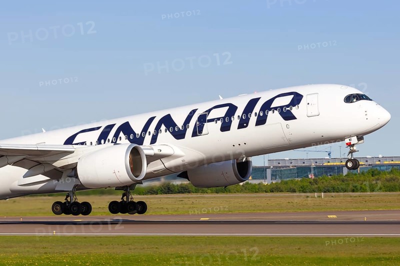 A Finnair Airbus A350-900 with the registration OH-LWI takes off from Helsinki Airport