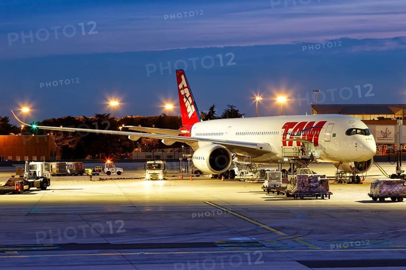 A TAM Airbus A350-900 with the registration PR-XTC at Charles de Gaulle Airport