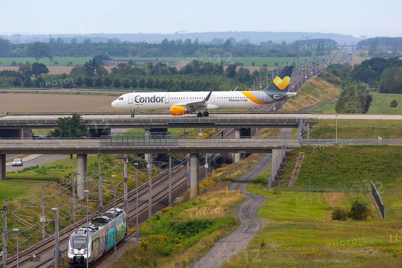 An Airbus A321 aircraft of Condor with registration number D-AIAG at Leipzig/Halle Airport