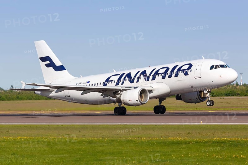 A Finnair Airbus A320 with the registration OH-LXD takes off from Helsinki Airport