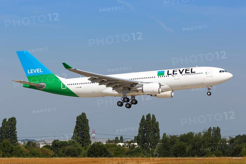 A Level Airbus A330-200 with registration F-HLVM lands at Paris Orly Airport